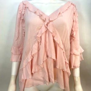 Iro Abby Ruffled Top - Light Pink